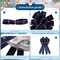 6 Pack Christmas Wreath Bows 11.4" x19.6" Big Velvet Bows for Front Door Holiday Bow Knots Tree Topper Bows for Winter Xmas Party Porch Mailbox Indoor Outdoor Decor (Navy Blue)